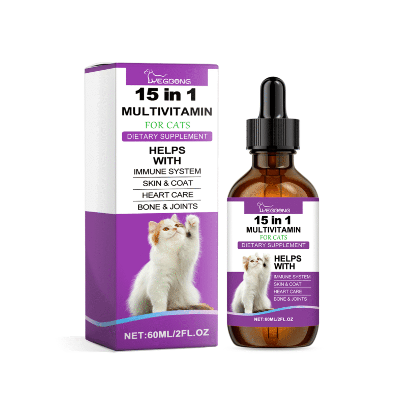 Yegbong Cat Vitamin Drops for Physical Comfort, Heart Health & Immunity Support