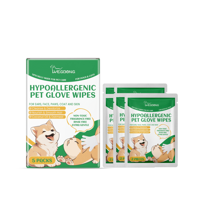 Yegbong Disposable Pet Cleaning Gloves for Dogs & Cats - Gentle Hair and Skin Care