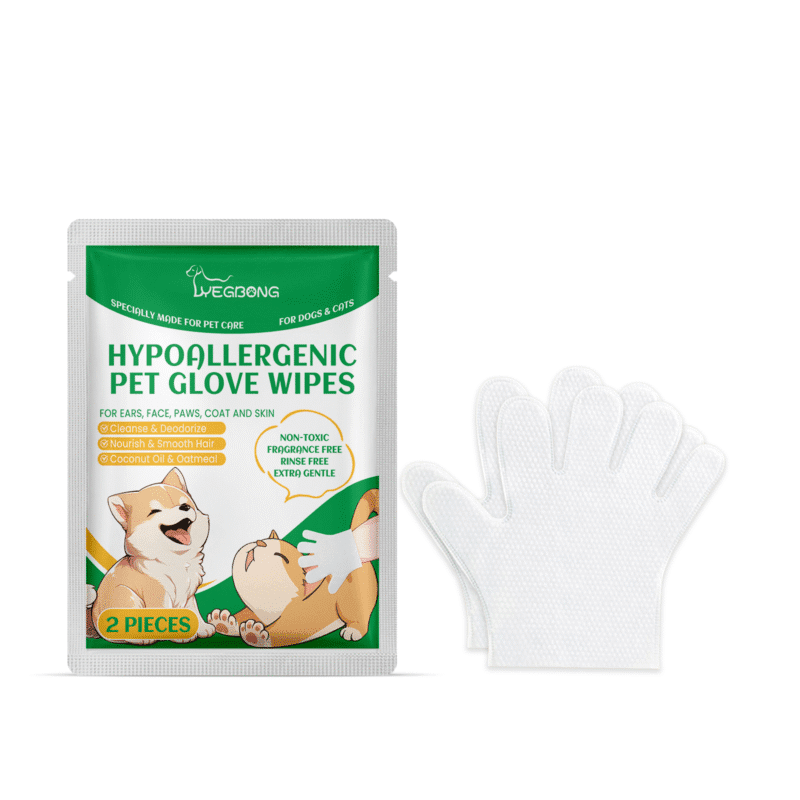 Yegbong Disposable Pet Cleaning Gloves for Dogs & Cats - Gentle Hair & Skin Wipes