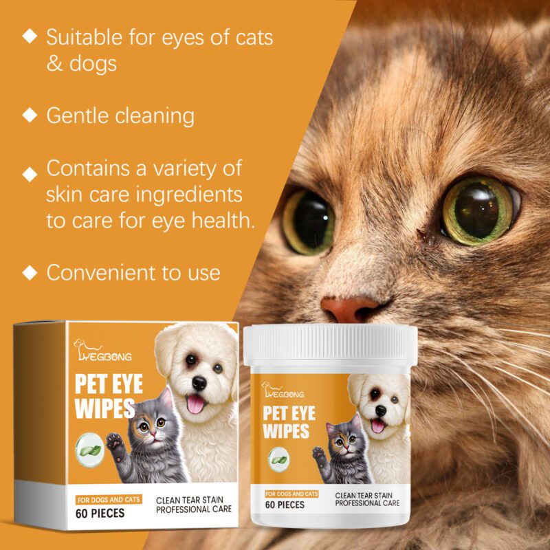 Yegbong Pet Eye Cleaning Wipes for Dogs and Cats - Tear Stain Removal - Image 4