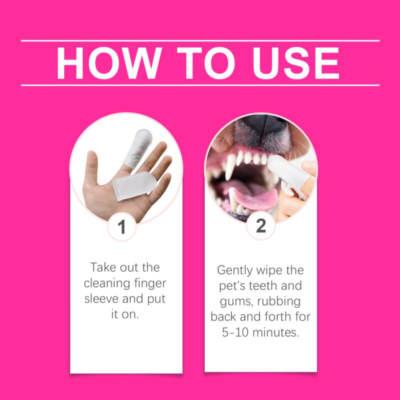 Yegbong Pet Teeth Cleaning Finger Wipes for Cats & Dogs - Plaque and Tartar Control - Image 6