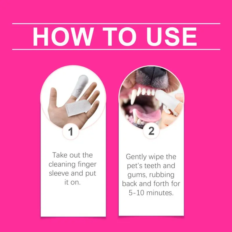 Yegbong Pet Teeth Cleaning Finger Wipes for Cats & Dogs - Plaque and Tartar Control - Image 6