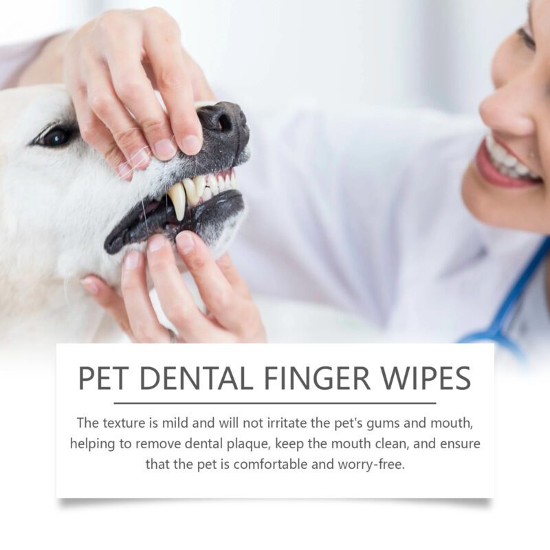 Yegbong Pet Teeth Cleaning Finger Wipes for Cats & Dogs - Plaque and Tartar Control - Image 3