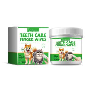 Yegbong Dog & Cat Tooth Wipes for Tartar Control, Stain Removal, Fresh Breath