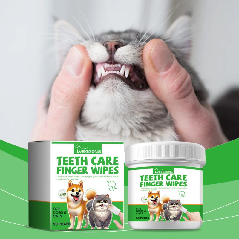 Yegbong Dog & Cat Tooth Wipes for Tartar Control, Stain Removal, Fresh Breath - Image 2