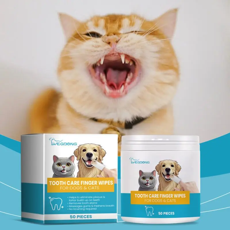 Yegbong Cat Dog Tooth Wipes: Tartar Removal, Teeth Cleaning, Fresh Breath - Image 2