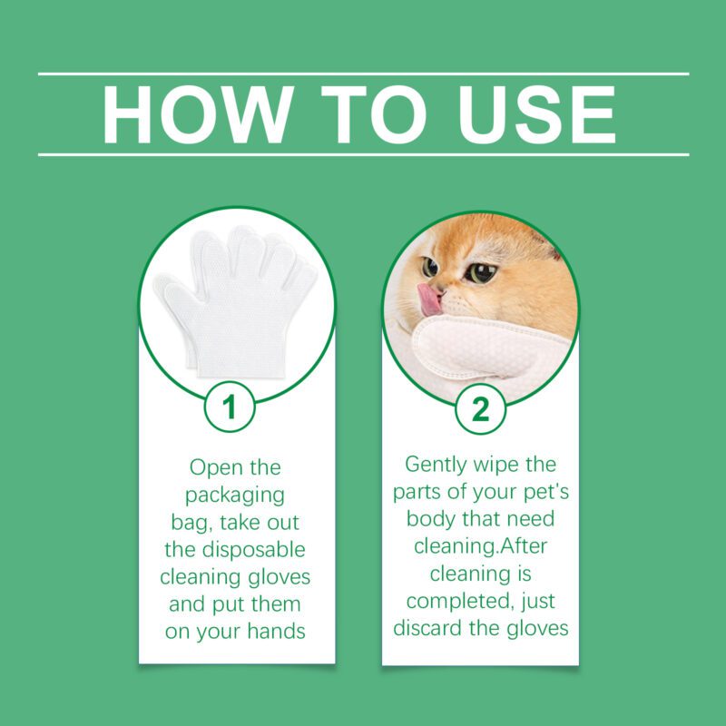 Yegbong Disposable Pet Cleaning Gloves for Dogs & Cats - Gentle Hair and Skin Care - Image 6