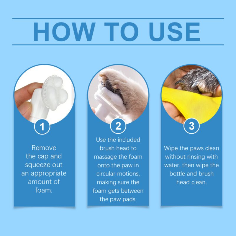 Yegbong Gentle Pet Paw Foam Cleaner for Dogs and Cats - Mild Foam Paw Pad Cleaner - Image 6