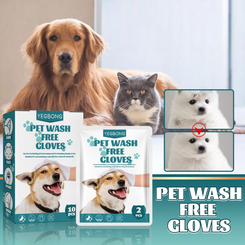 Yegbong Pet Grooming Gloves (2pcs) for Dogs & Cats - Dry Cleaning Bathing Care - Image 2