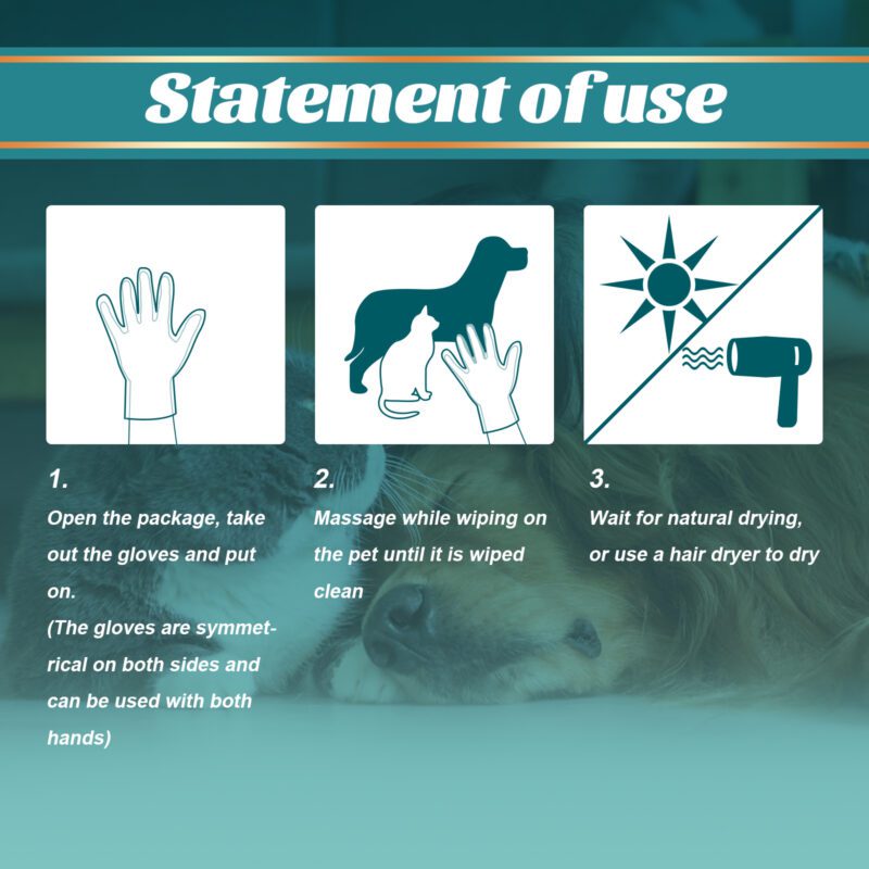 Yegbong Pet Grooming Gloves (2pcs) for Dogs & Cats - Dry Cleaning Bathing Care - Image 5