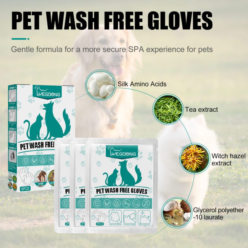Yegbong Pet Cleaning Gloves for Dogs & Cats - Dry Deodorizing Grooming - Image 5