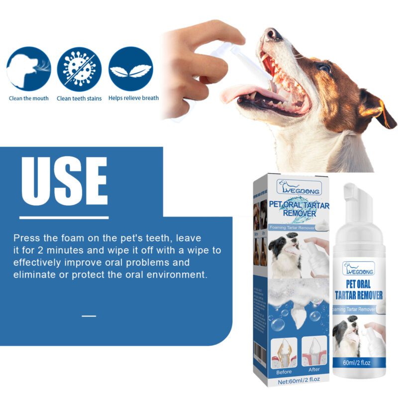 Yegbong Pet Dental Tartar Remover Foam - Teeth and Gum Cleaner for Dogs and Cats - Image 6