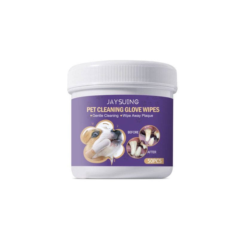 JAYSUING Pet Dental Cleaning Glove Wipes - Gentle Gum Care for Tartar Removal & Bad Breath
