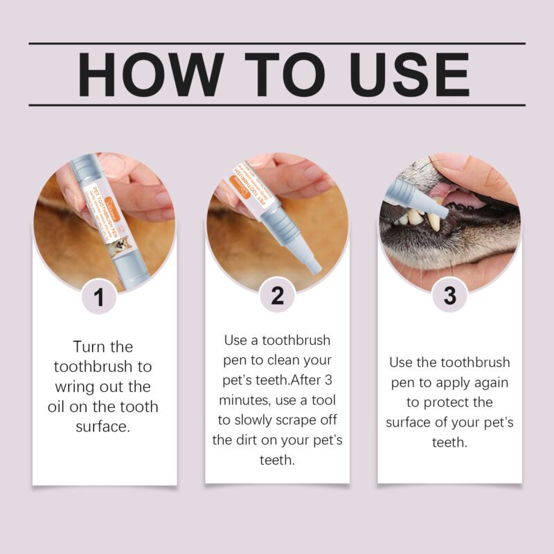 Yegbong Dog & Cat Toothbrush Pen - Oral Cleaning Tool for Tartar Control and Fresh Breath - Image 6