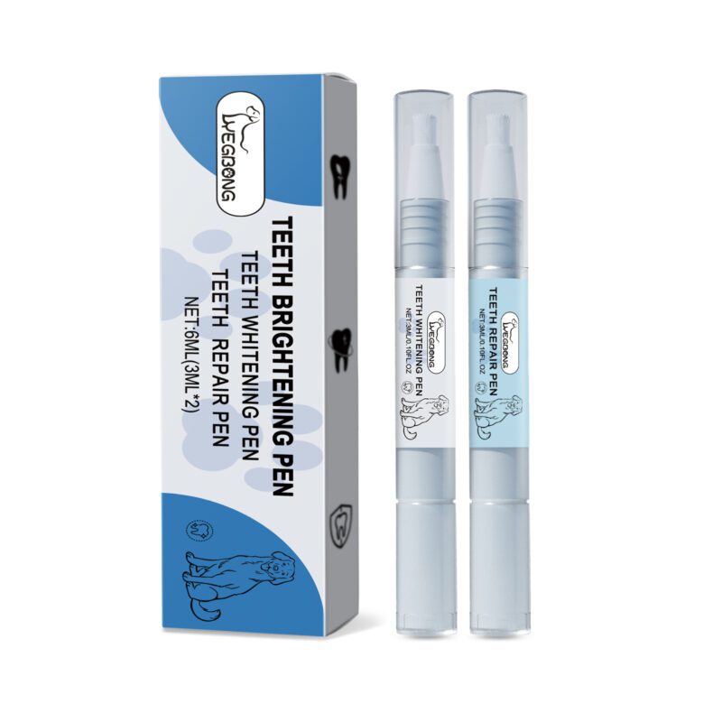 Yegbong Pet Teeth Brightening Pen Set for Dogs & Cats - Tartar and Stain Remover