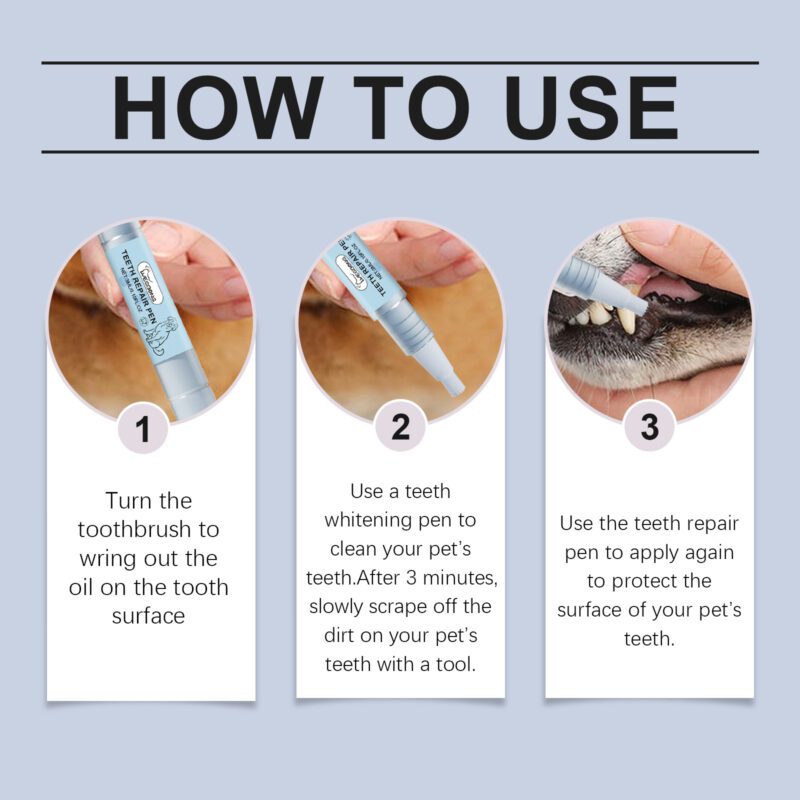Yegbong Pet Teeth Brightening Pen Set for Dogs & Cats - Tartar and Stain Remover - Image 6