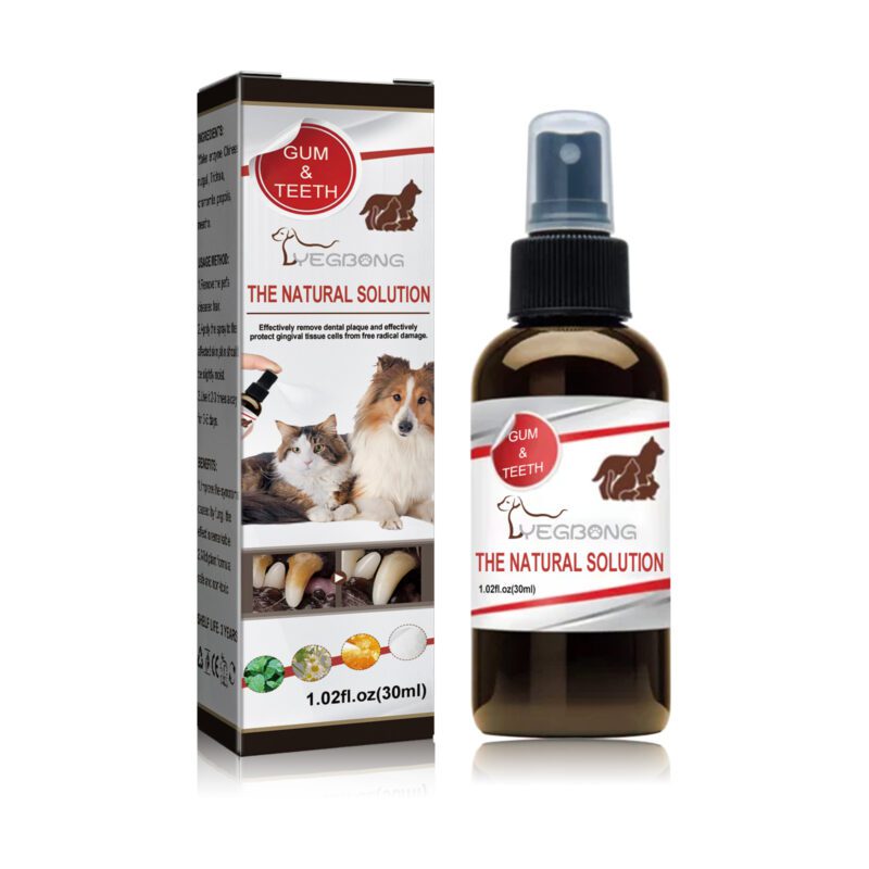 Yegbong Pet Tooth Cleaning Spray for Cats & Dogs - Tartar & Stain Remover, Bad Breath Solution