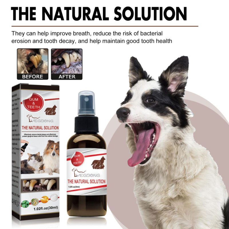 Yegbong Pet Tooth Cleaning Spray for Cats & Dogs - Tartar & Stain Remover, Bad Breath Solution - Image 2