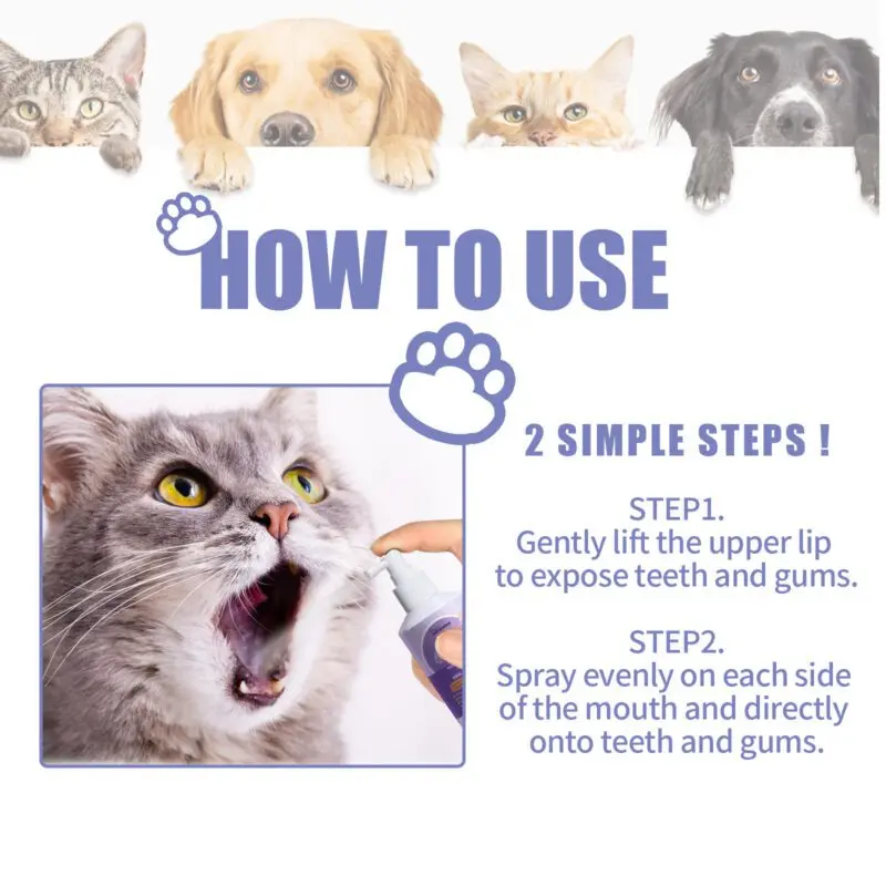 Yegbong Dog & Cat Tooth Cleaning Spray - Oral Care Freshener for Fresh Breath & Odor Control - Image 6