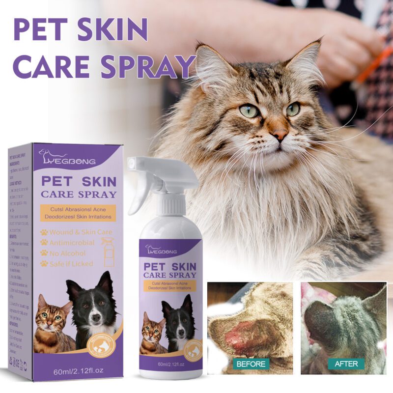 Yegbong Pet Skin Relief Spray for Dogs & Cats - Anti-Itch Soothing Spray, Gentle Cleaning & Care