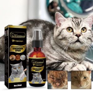Yegbong Cat Ringworm Spray - Anti-Mite Anti-Itch Skin Care for Cats