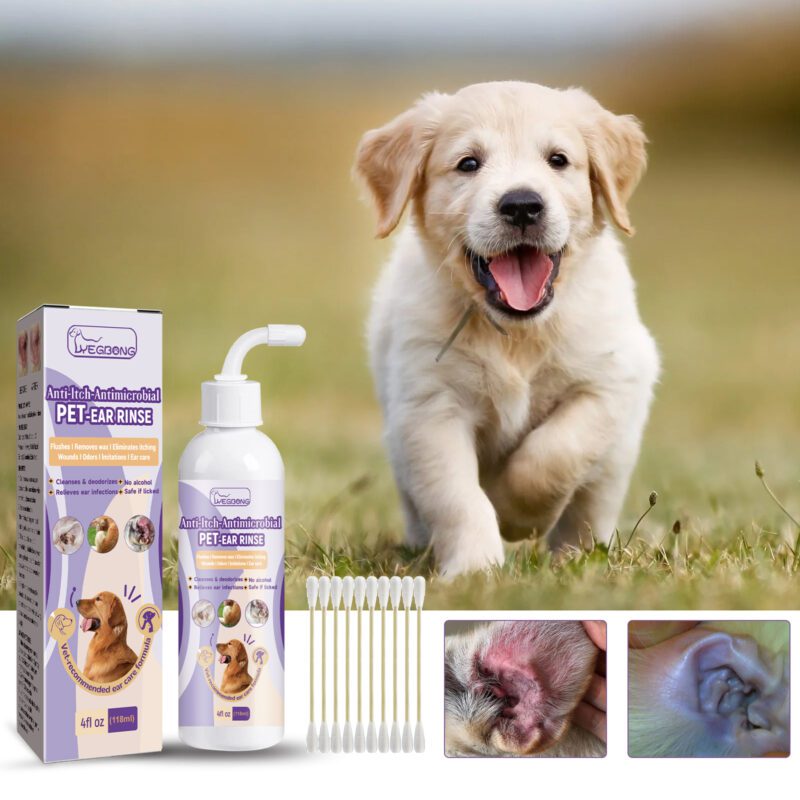 Yegbong Gentle Ear Cleaner Drops for Dogs and Cats - Remove Earwax & Odors
