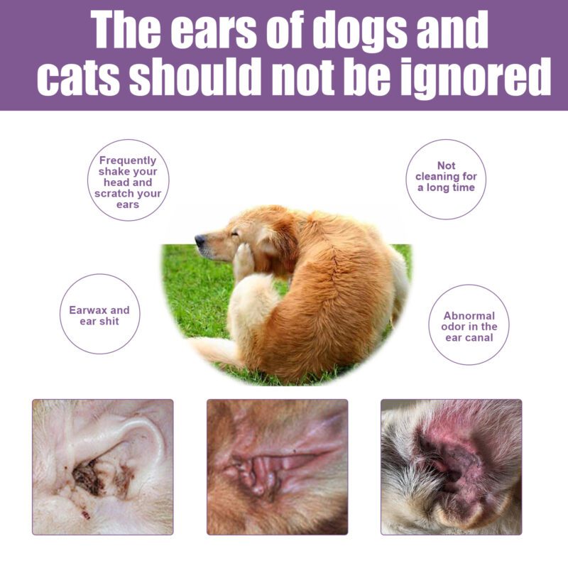 Yegbong Gentle Ear Cleaner Drops for Dogs and Cats - Remove Earwax & Odors - Image 4