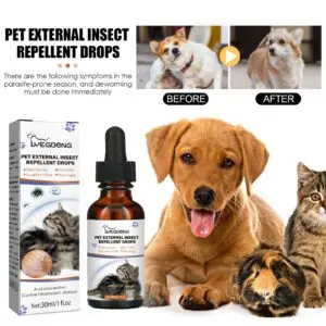 Yegbong Flea & Tick Repellent Drops for Dogs & Cats - Prevent Infestations