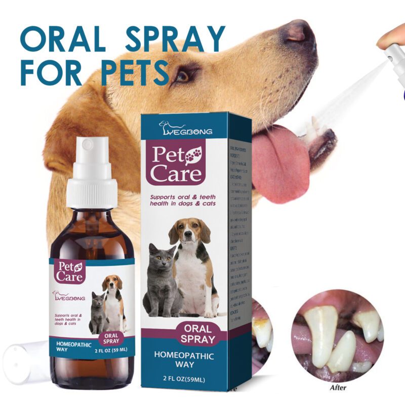 Yegbong Pet Oral Care Spray for Cats & Dogs - Tartar Control, Bad Breath Freshener, Mouth Cleaning