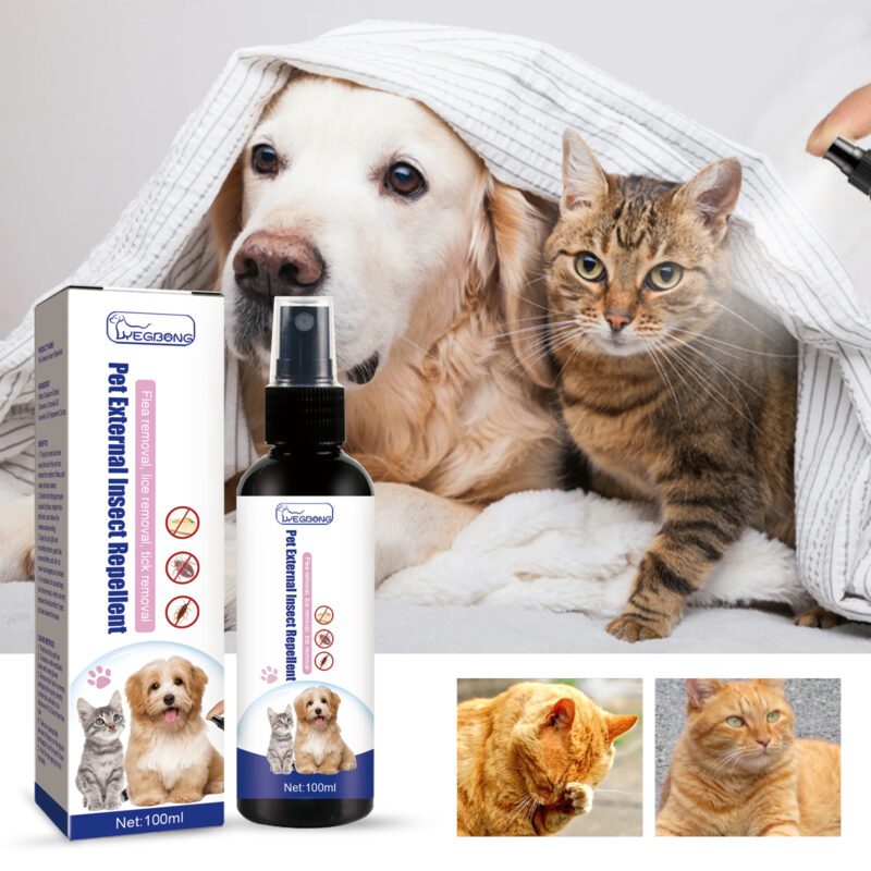 Yegbong Natural Flea and Tick Spray for Dogs and Cats - Skin Cleansing & Anti-Itch Relief