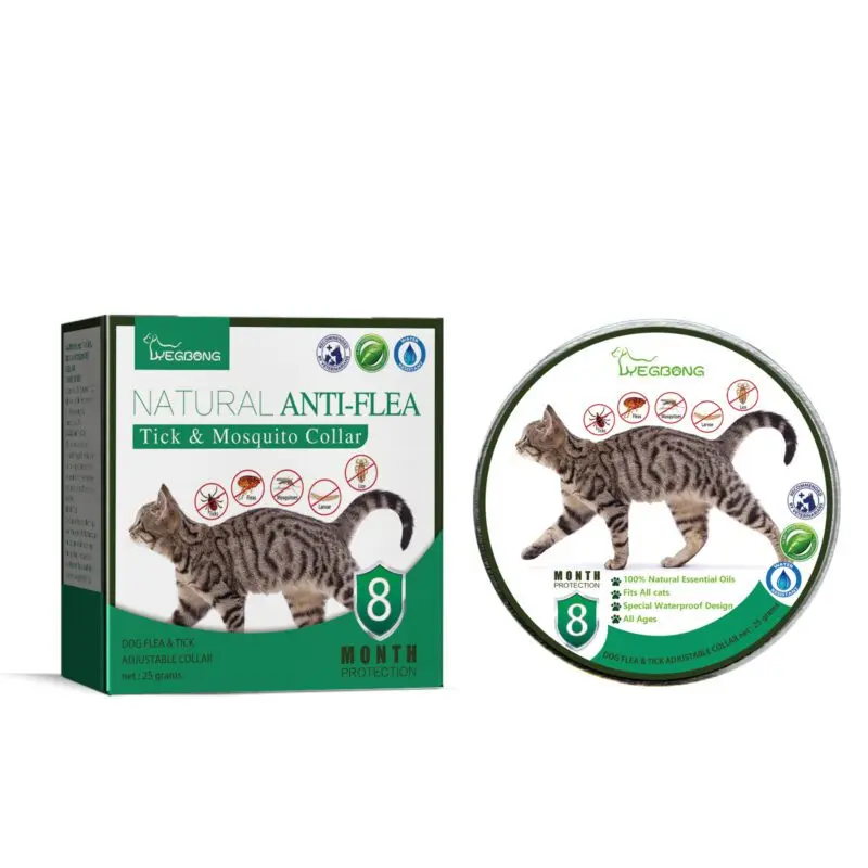 Yegbong Natural Flea and Tick Repellent Collar for Pets - Waterproof, Adjustable