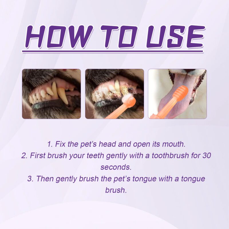 Yegbong Pet Toothbrush and Tongue Cleaner Set - Stain Removal, Oral Health Care - Image 6
