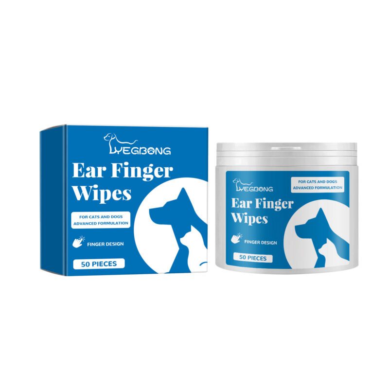 Yegbong Pet Ear Cleaning Finger Wipes - Gentle Finger Covers for Ear Wax Removal