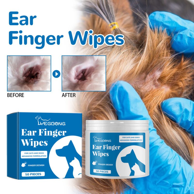 Yegbong Pet Ear Cleaning Finger Wipes - Gentle Finger Covers for Ear Wax Removal - Image 2