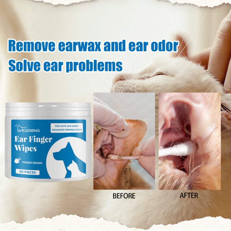 Yegbong Pet Ear Cleaning Finger Wipes - Gentle Finger Covers for Ear Wax Removal - Image 3