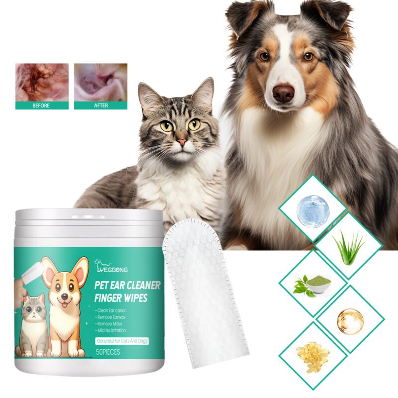 Yegbong Pet Ear, Eye, and Paw Cleaning Finger Wipes - Gentle Dirt Removal and Deodorizing - Image 2