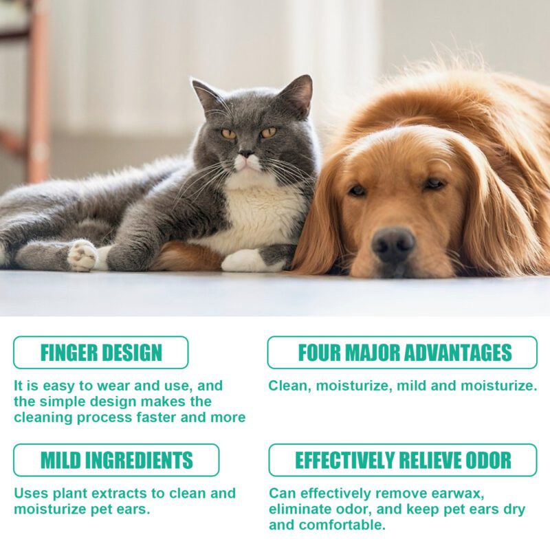 Yegbong Pet Ear, Eye, and Paw Cleaning Finger Wipes - Gentle Dirt Removal and Deodorizing - Image 4
