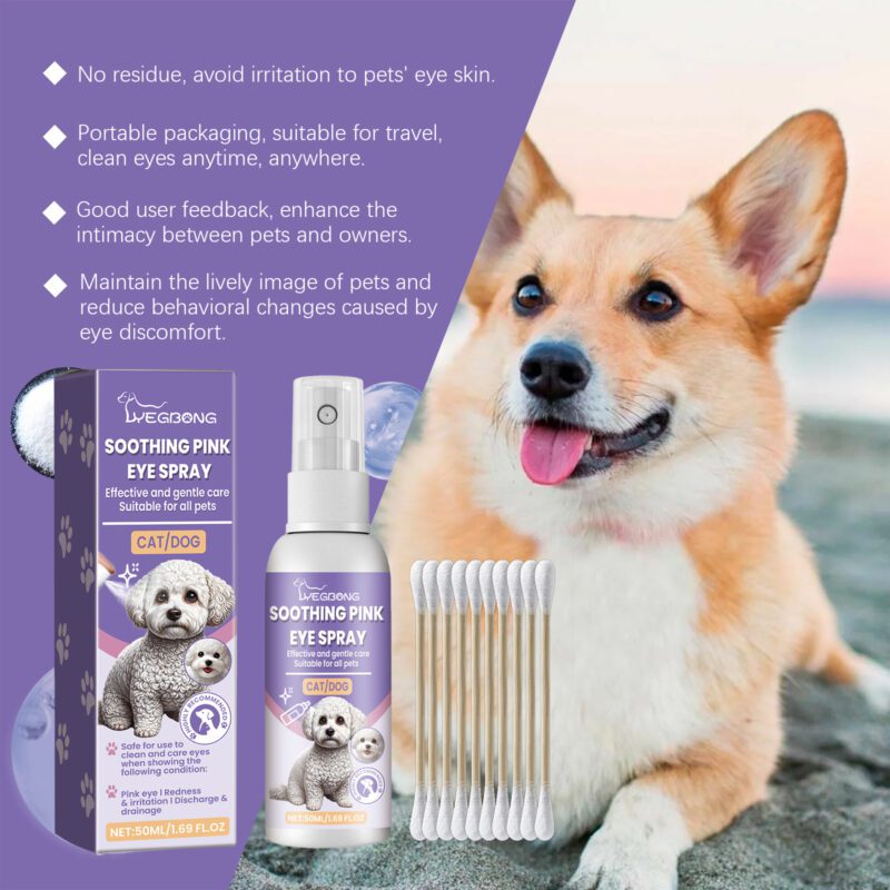 Yegbong Pet Tear Stain Spray: Gentle Eye Cleaner & Moisturizer for Bright Eyes - Image 4