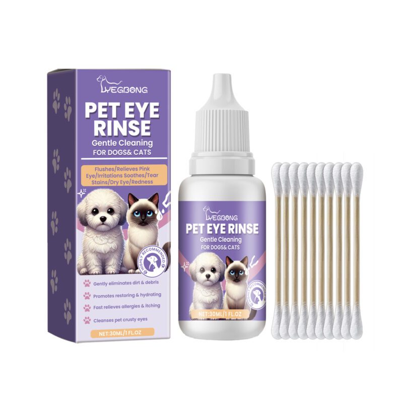 Yegbong Gentle Pet Eye Wash - Cleans Eye Dirt, Tear Stains & Debris for Cats and Dogs