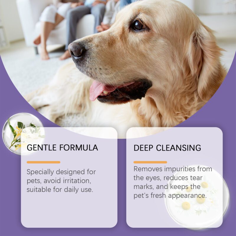 Yegbong Gentle Pet Eye Wash - Cleans Eye Dirt, Tear Stains & Debris for Cats and Dogs - Image 3