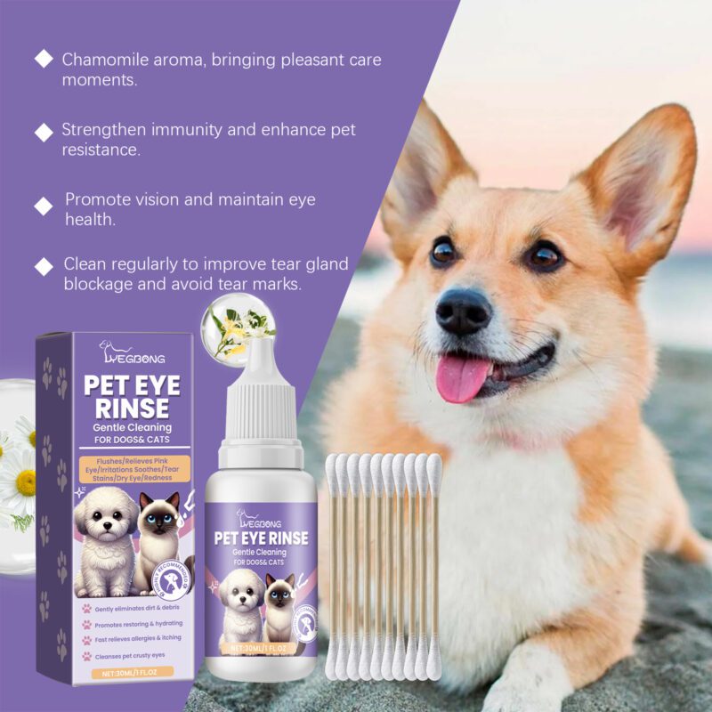 Yegbong Gentle Pet Eye Wash - Cleans Eye Dirt, Tear Stains & Debris for Cats and Dogs - Image 4