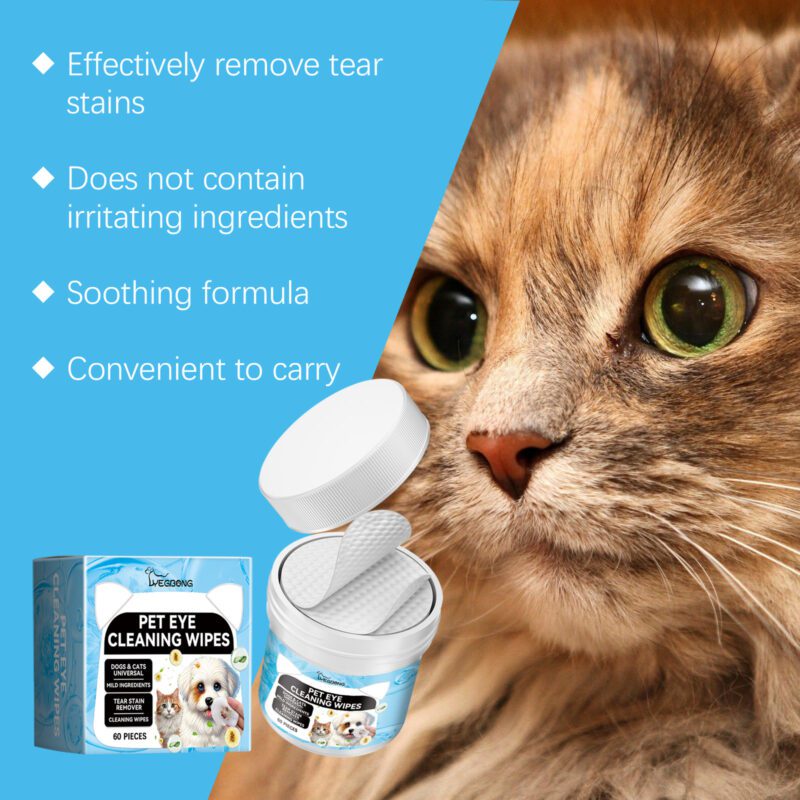 Yegbong Gentle Eye Wipes for Cats & Dogs: Tear Stain and Dirt Cleaning - Image 4