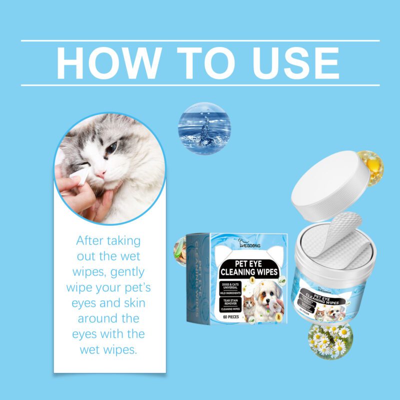 Yegbong Gentle Eye Wipes for Cats & Dogs: Tear Stain and Dirt Cleaning - Image 6