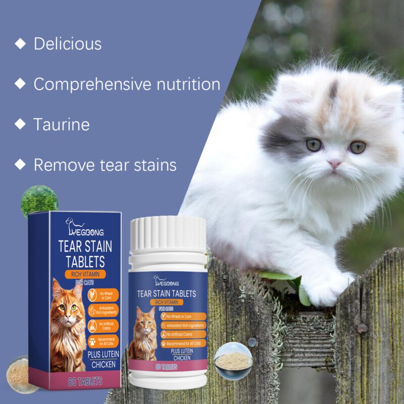Yegbong Premium Cat Tear Stain Support Tablets - Nutritional Supplement for Cats - Image 4
