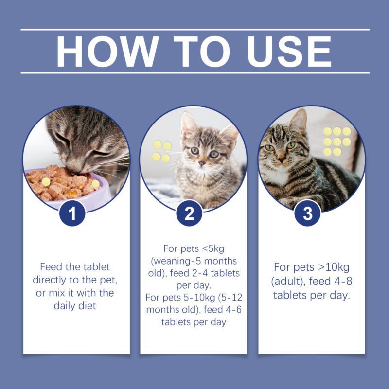 Yegbong Premium Cat Tear Stain Support Tablets - Nutritional Supplement for Cats - Image 6
