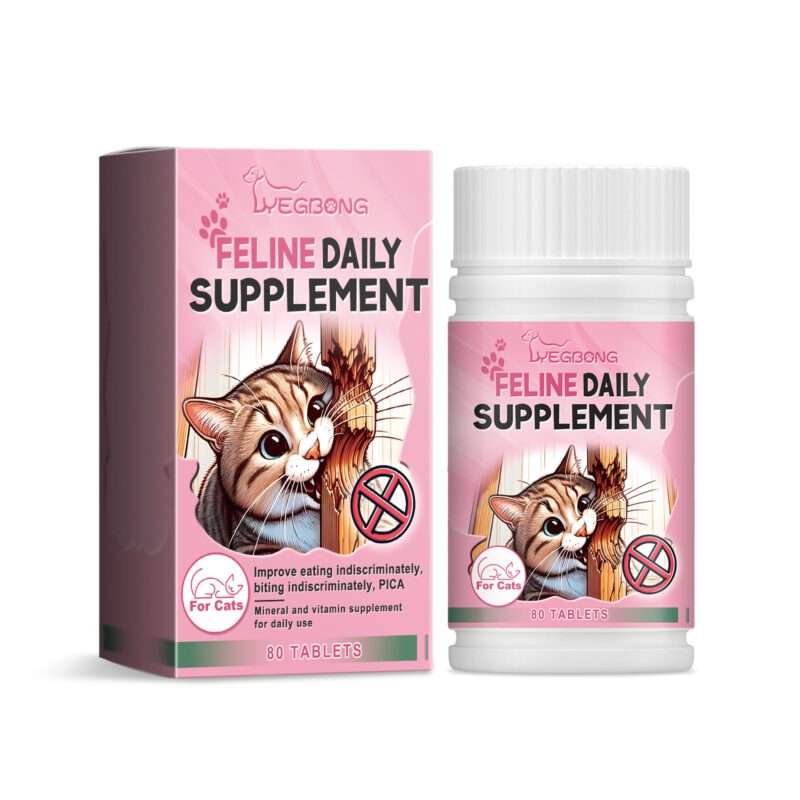 Yegbong Cat Vitamin & Trace Element Supplement Tablets for Balanced Feline Nutrition