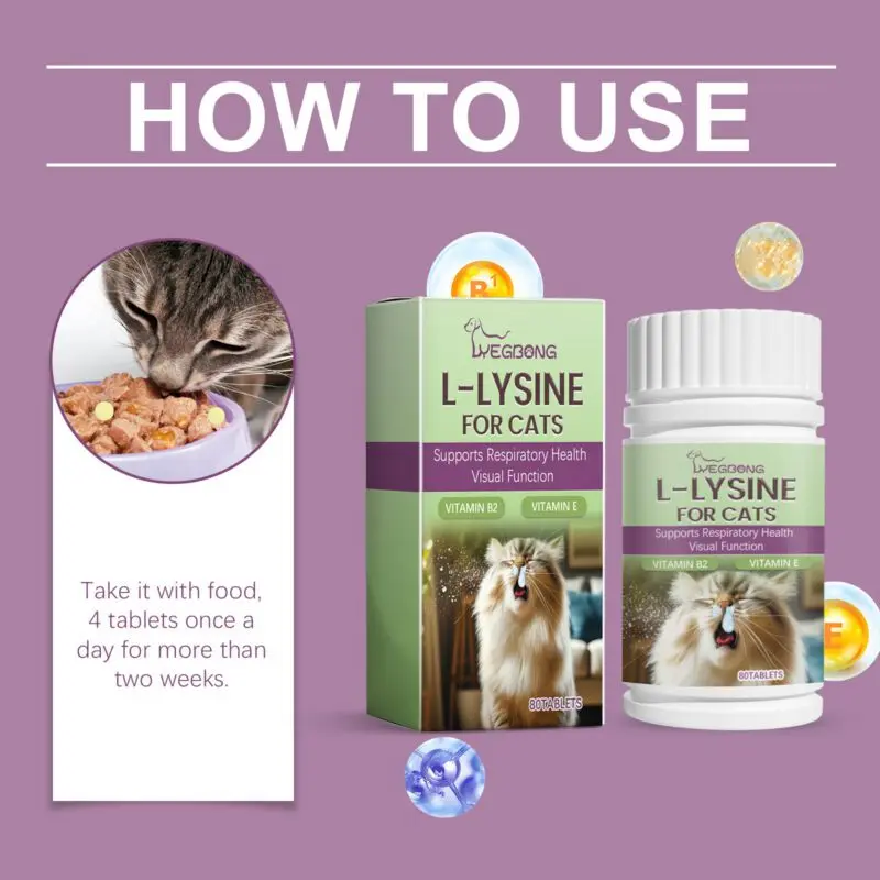 Yegbong Cat L-Lysine Tablets for Immune Support & Feline Health - Premium Supplement - Image 6