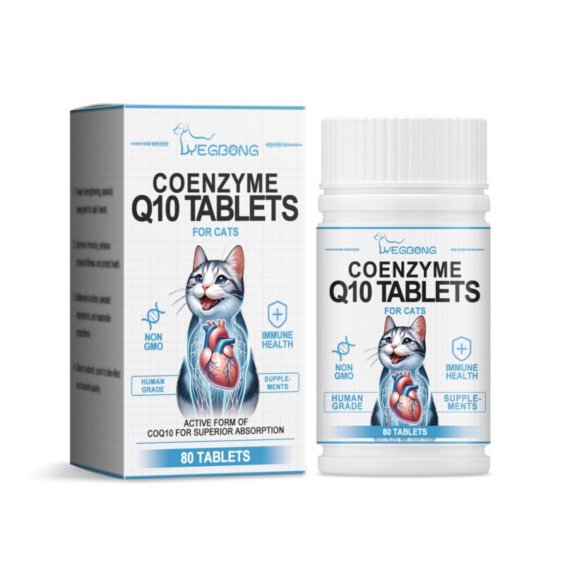 Yegbong Coenzyme Q10 Tablets for Cats - Heart Health & Vitality Supplement