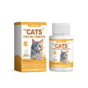 Yegbong Cat Fish Oil Tablets - Vitamin-Enriched Skin and Coat Care for Healthy Cats