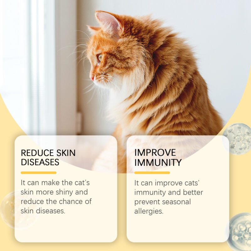 Yegbong Cat Fish Oil Tablets - Vitamin-Enriched Skin and Coat Care for Healthy Cats - Image 3